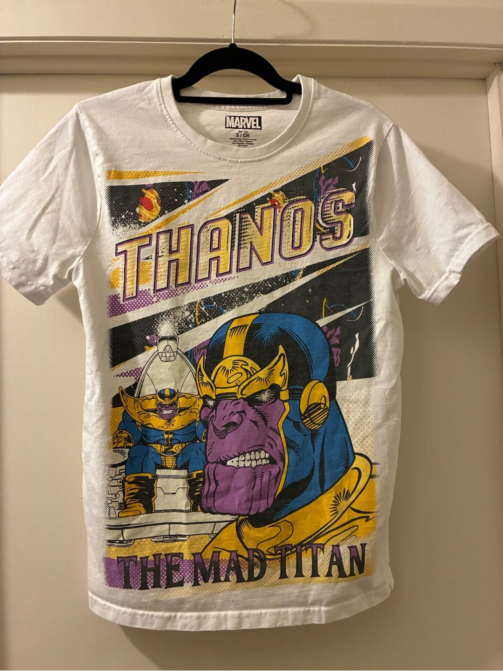 Marvel Thanos Graphic Tee - White, Purple, Yellow, Blue